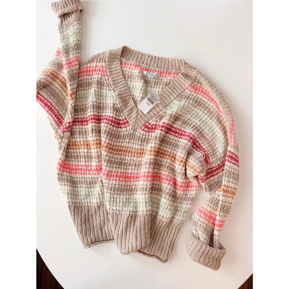 Striped oversized cropped knit sweater- American Eagle - size XS- NWT